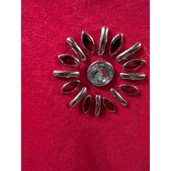 1990s Embellished Top w/ Rhinestone & Silver Studs Eyes On California One Size - Picture 3 of 7